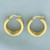 Triple Hoop Etched Design Earrings in 18k Yellow Gold