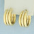 Triple Hoop Etched Design Earrings in 18k Yellow Gold