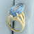 Large Marquise Swiss Blue Topaz Solitaire Statement Ring in 14k Yellow Gold