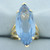Large Marquise Swiss Blue Topaz Solitaire Statement Ring in 14k Yellow Gold