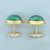 Vintage Designer Malachite Cufflinks in 14k Yellow Gold