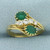 Emerald and Diamond Toi et Moi Ring in 18k Yellow Gold