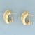 Textured Fan Design J Hoop Earrings in 14k Yellow Gold