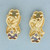 Amethyst and Citrine Heart Drop Earrings in 14k Yellow Gold