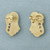 Unique Abstract Design Diamond Earrings in 14k Yellow Gold