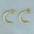 Candy Stripe Design Half Hoop Earrings in 18k Yellow and White Gold