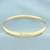 Etched Wave Design Hinged Bangle Bracelet in 14k Yellow Gold