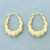 Satin and High Polish Finish Puffy Hoop Earrings in 14k Yellow Gold