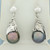 Tahitian Silver and Black Pearl Dangle Earrings in 14k White Gold