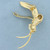 Hummingbird Emerald and Diamond Brooch Pin in 14k Yellow Gold