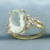 Prasiolite and White Sapphire Ring in 10k Yellow Gold