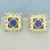 AAA Tanzanite and Diamond Earrings in 14k Yellow Gold