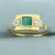 Vintage Emerald Ring in 14k Yellow and White Gold