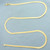 24 Inch Reversible Herringbone Link Chain Necklace in 14k Yellow Gold