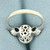 Lab Sapphire and Diamond Double Halo Ring in 10k White Gold