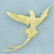 Diamond Longtail Bird Brooch in 18k Yellow Gold