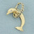 Sapphire and Diamond Dolphin Pendant in 14k Yellow Gold