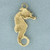 Seahorse Charm or Pendant in 14k Yellow Gold