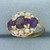 Vintage Amethyst and Seed Pearl Ring in 14k Yellow Gold