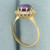 Lavendar and White Sapphire Halo Ring in 18k Yellow Gold