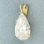 Large Pear Cut CZ Pendant in 14k Yellow Gold