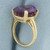 Color Changing Lab Sapphire Ring in 14k Yellow Gold