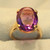 Color Changing Lab Sapphire Ring in 14k Yellow Gold