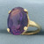Color Changing Lab Sapphire Ring in 14k Yellow Gold
