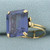 Color Changing Lab Alexandrite Solitaire Ring in 18k Yellow Gold