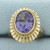 Color Changing Lab Alexandrite Solitaire Ring in 14k Yellow Gold
