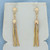Tri-Color S-Link Chain Dangle Earrings in 14k Yellow, Rose, and White Gold