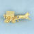 Mechanical Bermuda Horse and Carriage Charm in 14k Yellow Gold