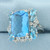 Swiss Blue Topaz Statement Ring in 10k White Gold