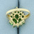 Green Garnet Ring in 10k Yellow Gold