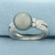 Tahitian Pearl and Diamond Ring in 14k White Gold