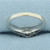 Diamond and Sapphire Three Stone Ring in 14k White Gold