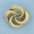 Vintage Interlocking Circles Pin Brooch in 14k Yellow Gold