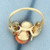 Vintage Coral Flower Ring in 14k Yellow Gold
