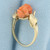 Vintage Coral Flower Ring in 14k Yellow Gold