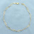 Ball Bead Link Anklet in 14k Yellow and White Gold