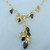 Italian Designer Smoky Topaz and Citrine Dangle Necklace in 14k Yellow Gold