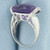 Checkerboard Cut Amethyst and Diamond Statement Ring in 14k White Gold