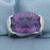 Checkerboard Cut Amethyst and Diamond Statement Ring in 14k White Gold