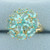 Blue Tourmaline Flower Ring in 10k Yellow Gold