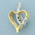 Emerald and Diamond Heart Pendant in 10k Yellow and White Gold