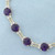 Checkerboard Cut Amethyst and Diamond Tennis Bracelet in 10K Yellow Gold