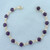 Checkerboard Cut Amethyst and Diamond Tennis Bracelet in 10K Yellow Gold