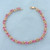 Pink Topaz and Diamond Tennis Bracelet in 10K Rose Gold