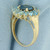 London Blue Topaz Sunburst Ring in 14K Yellow Gold