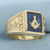 Vintage Masonic Ring in 10k Yellow Gold